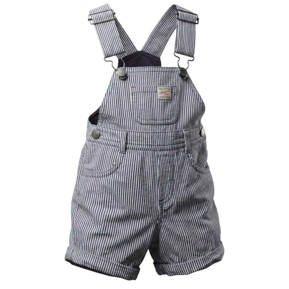 Mayoral Company Searsucker Navy and White Baby Striped Shortalls